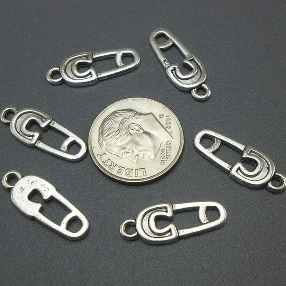 16pcs‎ Safety Pin Charms, baby shower announcement